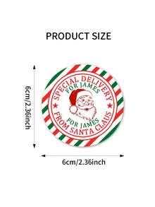 15 buc autocolante personalizate Moș Crăciun, text personalizat, 6x6cm/2,36x2,36 inci, de la Moș Crăciun, Arctic Express, etichete autocolante circulare personalizate pentru cadouri cu Moș Crăciun, material PVC, perfecte pentru sigilarea cadourilor și plicurilor, potrivite pentru el și ea, cadouri ideale, cadouri surpriză, cadouri personalizate, autocolante pentru decorațiuni de sărbători