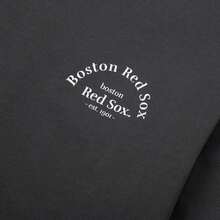 MLB Unisex Basic Kurzarm T-Shirt mit kleinem Aufdruck, schweres Gewicht, oversized Passform, für Fitness, Outdoor Sport