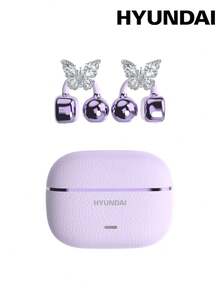 HYUNDAI HY-C03 Fashionable Bluetooth Earphones With Butterfly Earphone Accessories, Open-Ear Style, Long Battery Life, Low Latency, Surround Sound, High-Quality Music, Gaming, Calls, Noise Cancellation, Wireless Earphones, No Piercing Needed, Fashionable Earring Accessory, Gift For Women