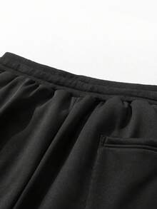 Winter Men's Outdoor Sports Pants, Fashionable Casual Versatile Trousers For Hiking, Cycling, Dating, Drawstring Waist, Thickened And Thermal Lined - Black - View 5