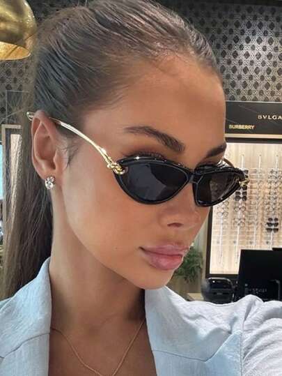 Luxury Women's Cat Eye Retro Brand Designer Sunglasses, Anti-Glare Sunglasses, UV400