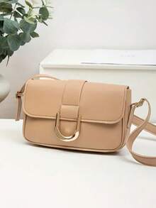Women's Shoulder Bag Buckle Design Fashion Stylish Elegant - Nude - View 2