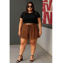 Women's Plus Size Shorts, Summer Style, Light And Loose - Multicolor - View 1