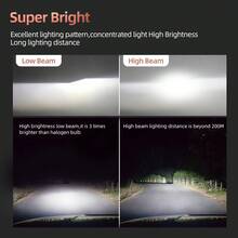 2 件 45000LM H1 H4 H7 H11 H13 超亮 LED 灯泡 9005 HB3 9006 HB4 进口 DOB 芯片汽车 LED 远近光雾灯车头灯汽车大灯，不含电池 - 銀色 - 查看 8