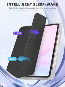 1个透明亚克力Y型折叠平面保护壳，黑色，多角度折叠支架，内置笔槽，高透明亚克力后壳防刮防弯折，磁吸式自动休眠/唤醒智能省电，翻盖式保护壳带笔槽，兼容iPad Mini 6/Mini 7/9.7/10.2/10.5/Air 4/Air 5/10th/10.9/Pro 11/Air 11(M2)/Air 13(M2)/Pro 11(M4)/Pro 13(M4) 2024 12.9英寸 - 黑色 - 查看 7