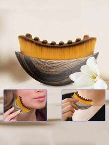 1pc Lymphatic Contour Face Massage Brush - 2025 New Lymphatic Drainage Massage Brush - Dry Body Massage Brush, Precisely Fits Skin, Reduces Swelling, Relieves Fatigue, Beauty, Skincare, Spa, Self-Care, Skincare Tools, Facial Care, Beauty Therapist Supplies, Massage, Facial Massage Tool, Facial Roller - Multicolor - View 1