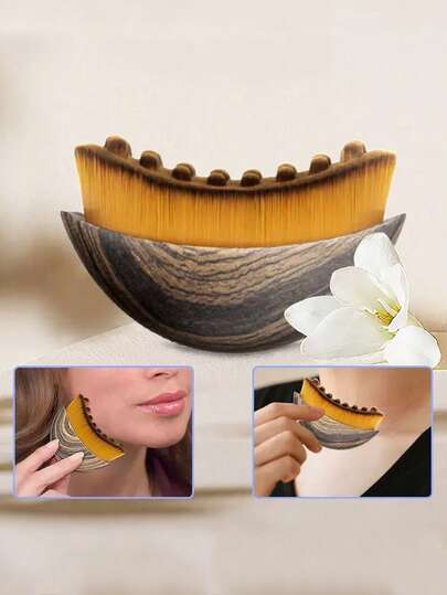 1pc Lymphatic Contour Face Massage Brush - 2025 New Lymphatic Drainage Massage Brush - Dry Body Massage Brush, Precisely Fits Skin, Reduces Swelling, Relieves Fatigue, Beauty, Skincare, Spa, Self-Care, Skincare Tools, Facial Care, Beauty Therapist Supplies, Massage, Facial Massage Tool, Facial Roller