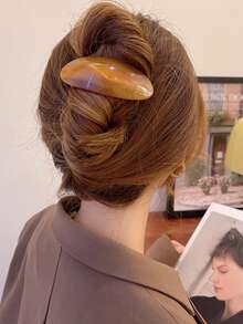 1 szt. Elegancka, owalna spinka do włosów z octanu, uniwersalna, sprężynowa spinka do kucyka, ekskluzywny prezent na Dzień Matki, powrót do szkoły, Święto Dziękczynienia, Boże Narodzenie, spinki do włosów, klamry do włosów, wsuwki do włosów, spinki do włosów