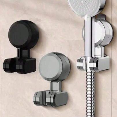 1个带吸盘的可调节淋浴喷头支架，位置可移动，多种颜色可选，ABS耐磨材质，浴室淋浴喷头支架，浴室配件，浴室工具
