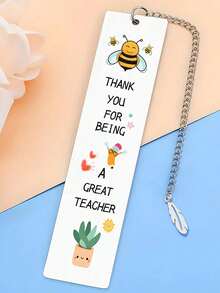 1pc Stainless Steel Engraved Bookmark, Graduation For Teachers, Mentors, Classmates Car Accessories Bag Charm School Cute Goth Y2k Christmas Gift Ideas Bag Lanyards With Id Holder Car Accessories Bag Charms - Silver - View 10