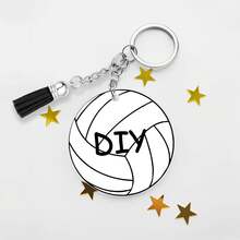 1pc Customized Stainless Steel Baseball Keychain, Mini Baseball Bag Charm, Customized Photo, Football, Rugby, Ice Hockey Pendant, Baseball Team Souvenir, Gift For Dad, Athlete Gift, Backpack Keychain, Graduation Season, Back To School Gift - Multicolor - View 5