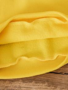 2pcs Baby Boy Autumn/Winter Set, Pegasus Print Long Sleeve Mandarin Collar Button Sweatshirt And Casual Sports Pants Outfit, Comfortable Autumn/Winter Clothing - Yellow - View 7