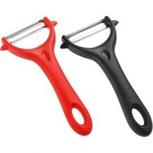 2 Pcs Y - Shaped Swivel Potato Peeler, Stainless Steel Vegetable Peeler Peeler Kitchen - Black and Red + Y-Shaped - View 2