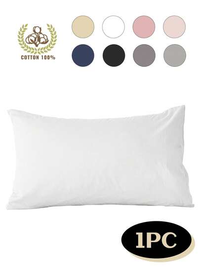 1个轻薄透气枕套，柔软枕套，100%纯棉，信封式开口，防皱，呵护头发和肌肤，改善睡眠，不含枕芯，卧室适用，床上用品，超柔软透气，无填充物，可机洗，适合客厅和家庭使用，卧室装饰