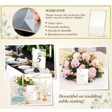 5/6/10/15pcs,Gold Borders Acrylic Sign Holder Picture Frame Display Stand Clear Paper Holder Table Menu Stands For Wedding Office Restaurant - Gold - View 11