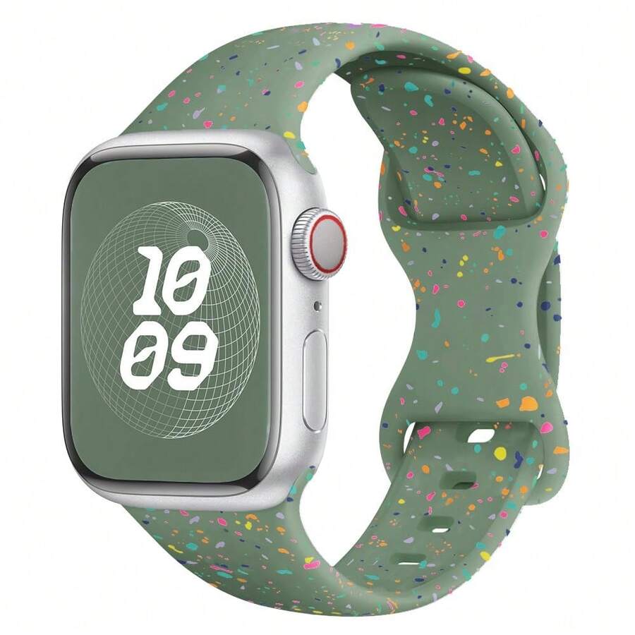 38毫米、40毫米、41毫米、42毫米、44毫米、45毫米、46毫米、49毫米表带，男女通用，柔软硅胶材质，兼容苹果Ultra、Series 10、9、8、7、6、5、4、3、2、1、SE系列 - 灰綠 - 查看 1