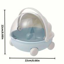 1 علبة عرض الدمية، قابلة للطي من الأعلى شفافة محمولة مع وسادة، صندوق عرض الدمية، حاوية تخزين محكمة الغبار