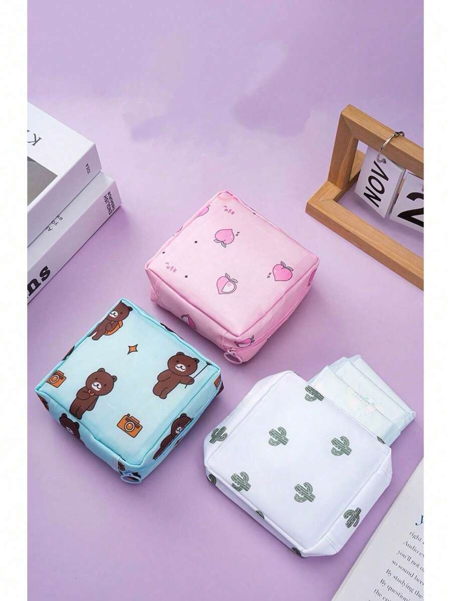 Cartoon Style Sanitary Napkin Storage Bag - 藍色 - 查看 1