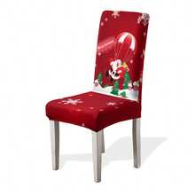 1/4/6pcs Christmas Print Stretch Dining Chair Covers, Cartoon Holiday Decor Dust-Proof Full Chair Slipcovers Home Decor Christmas Decorations Room Decor Christmas Decorations Home - Multicolor - View 18