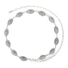 1pc Vintage Women Engraved Buckle Distressed Texture Metal Waist Chain, Suitable For Western Style Plus Size