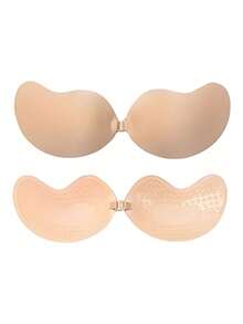 Selbstklebender Push-up BH mit unsichtbarem Brustlifting, Silikonbrustauflagen ohne Träger, mangoförmiger, rückenfreier BH