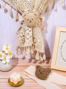 Home Decor Bear Tiebacks Curtain Grommets Clips Children's Room Hanging Curtain Brackets Tiebacks Rear Curtain Accessories Cartoon Bear Curtain Tiebacks Decorative Animal Shape Rope Fixed For Home Office Bedroom Living Room