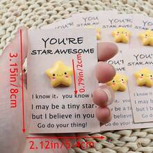 10Pcs Inspirational Resin Star Cards With Encouraging Messages, Acrylic & Paper, Star Pattern, Good Luck Theme, Invitation Pocket, Perfect For Family, Friends, New Year, Thanksgiving, End-Of-Year Gifts