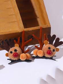 1 pieza Diadema navideña con cuernos, Pasador de pelo con bola de Navidad, Pinza de pelo con diseño de ciervo lindo para roles, vestimenta diaria, fiesta de boda, decoración del hogar, regalo de cumpleaños, decoraciones navideñas, decoración de habitación de invierno