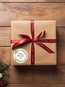 24pcs Customized Christmas Text Round Stickers, Personalized Holiday Candy Gift Bags And Envelope Labels, Customized Text Stickers, Customized 5*5cm Round Stickers, Customized Christmas Gift Packaging Labels, Specially Designed Cute & Romantic Christmas Wreath, Berry Scene Combination, Various Pattern Stickers For You To Choose, Suitable For Personalized Merry Christmas Labels - Multicolor - View 9