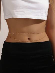 1 件时尚简约欧美风格链式腰带，适合派对、度假、节日穿着 - 彩色 - 查看 11