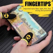 触屏游戏手套，高灵敏度防汗透气手指游戏手套，超薄透气，适合玩家更好地玩耍 - 黃色 - 查看 9