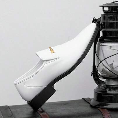 Premium Men's Formal Dress Shoes, Business, Luxury Fashion, Buckle, Glossy, Suitable For Various Occasions Like Formal Wear, Party, Dance, Office, Solid Color, All Season