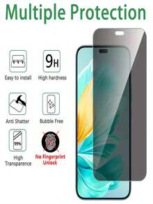 3 Pcs Privacy Anti-Spy Tempered Glass Screen Protector Compatible With Honor 400 Lite 200 Smart 70 90 Lite X6a X6b X6c X7 X7a X7b X7c X8 X8a X8b X5 X5b (No Support Fingerprint Unlock) Screen Protection Essentials, Applicable To Daily Shield, Office, Home Privacy Screen Protector Phone Screen Protector Phone Accessories Waterproof Shockproof Anti-Fall Scratch Resistant - Clear - View 3