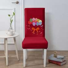 1/4/6/100pcs Christmas Print Stretch Dining Chair Covers, Cartoon Holiday Decor Dust-Proof Full Chair Slipcovers - Multicolor - View 11
