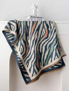FADZOYLE 1 Peça Lenço/Xale Jacquard Listrado de Tigre Colorido, Adequado para Mulheres em Todas as Estações, Extra Longo e Luxuoso para Manter o Calor no Outono/Inverno, Minimalista Elegante, Aquecedor de Pescoço Multiuso, Adequado para Escritório, Uso Externo, Uso Diário, Casamento, Acessório de Festa, Pode Ser Combinado com Roupas Formais - Multicolorido - Visão 9