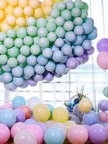 10 pouces Ballons en latex macaron arc-en-ciel assortis, ballons épaissis multicolores pour mariage, décoration de fête d'anniversaire