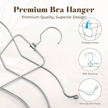 Bra Hangers For Closet Organizers And Storage Tank Top Hanger College Dorm Essentials For Girls Space Saving Hangers For Camisoles Tank Tops Bras Belts Ties Scarves Swimsuits - 銀子 - 查看 8