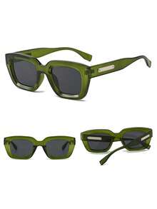 1pc Square Shaped Fashion Glasses For Beach Accessories For Women Glasses Shades Basics Fall Winter Women Outfits Clothes Business Casual Gifts For Summer Beach Vacation,Outdoor,Travel