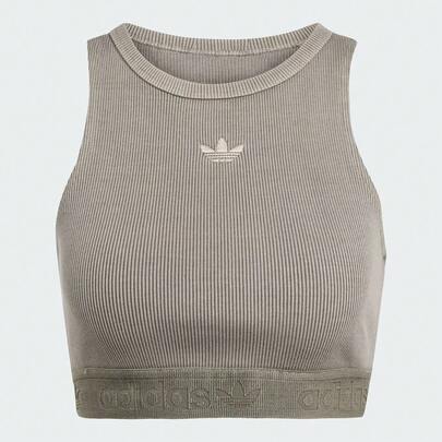 Adidas Originals Regata Esportiva Curta Ajustada de Malha Lavada Feminina JW3586