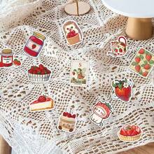 SCXXBSW 50 miếng dán hình dâu tây sáng tạo tinh tế vui nhộn DIY trang trí ốp lưng điện thoại trượt ván đàn ghi ta miếng dán chống thấm nước vật liệu kế toán - Nhiều màu - Xem 7