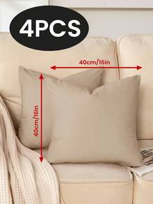1/2/4 pièces Housses de coussin en velours hollandais de couleur unie, housses de coussin décoratives douces, literie, housses de coussin uniquement sans inserts, fermeture éclair, convient pour le canapé, le lit, la chambre, le salon, la décoration de la maison et divers types de pièces, textiles de maison respirants confortables et douillets - Multicolore - Voir 115