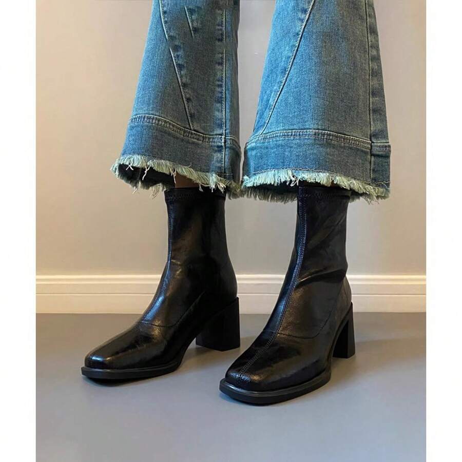 Women Ankle Boots & Booties - 黑色絨裡4.5厘米 - 查看 1