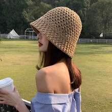 夏季百搭镂空渔夫帽韩版ins风透气网眼遮阳帽女薄款防紫外线