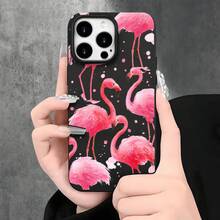 Estuches y cubiertas protectoras de imitación para teléfono con orificios grandes y un patrón de flamenco lavado con tinta, compatibles con las series 16 Pro, 16, 15 Pro, 14, 14 Plus, 14 Pro, 13, 13 Pro, 12 Pro y 11/11 Pro. Regalos Cumpleaños Y Celebraciones. - Blanco - Ver 4
