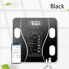 Bluetooth App Smart Body Fat Scale. Battery Powered (2 AAA Batteries), With Temperature Display And HD LCD Screen, Supports Bluetooth App Connection, Measures Multiple Body Data. Single Button Switch, Tempered Glass Material, Max Weight 396lbs. Suitable For Home And Gym Use. Essential For Fitness And Weight Loss. - Multicolor - View 2