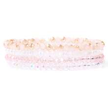 4入組時尚天然石珠寶手鍊套裝，適用於女孩子治療靈氣水晶石手鍊，女男士能量冥想禮物