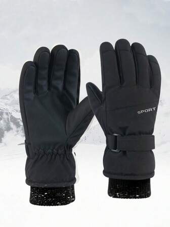 1 Pair Professional Skiing Gloves, Waterproof, Windproof,Thermal,Touch Screen Compatible.Hand Warmer. UnisexDesign, Suitable For Skiing, Snowboarding, Outdoor SportsIn Winter,Black Gloves,Winter Gloves. Snow Gloves,Style (Color) Random Shipment