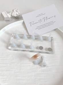 Soporte para práctica de arte de uñas con punta larga de acrílico y cristales, decoración de uñas vintage de flores de resina y cristal, uso en casa y salón, adecuado para madres, hermanas, esposas, amantes, bodas