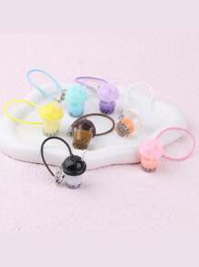 1-Piece Mini Bubble Milk Tea Keychain Cute PVC Pendant, Backpack Pendant, Car Pendant, Friend Gift, Holiday Gift, Creative Backpack Key Chain, Simulated Post-Meal Bubble Milk Tea Cup, Cat Ear Straw Cup, Self-Made Cream Glue Keychain Pendant, Accessory, Suitable For University Campus And Commuting Fun, Korean Style Personalized And Cute Style, Campus Graduation Season Gift