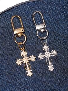 1 pieza Llavero con forma de luna de rhinestone, accesorio de metal de aleación brillante y romántico personalizado, adecuado para teléfono, tableta, auriculares, Kindle, decoración